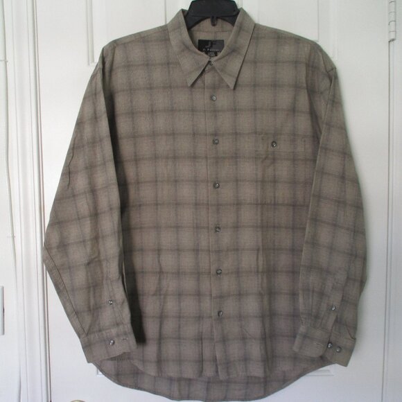 J. Ferrar Mens L/S Tan Cotton Casual Shirt - Size 17/34 or Large - Picture 1 of 2